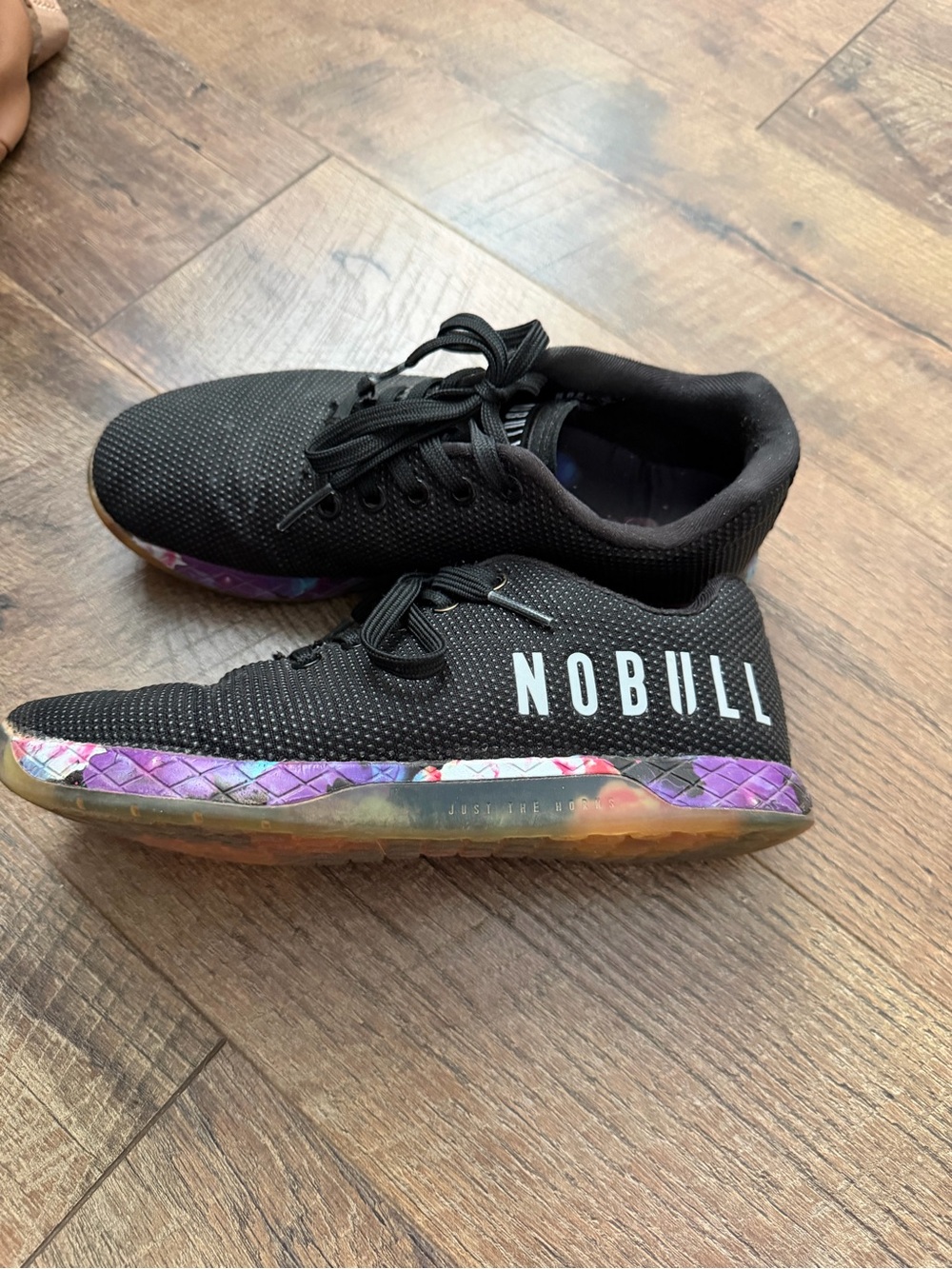 NOBULL Kids Black Sneakers with Purple Accents